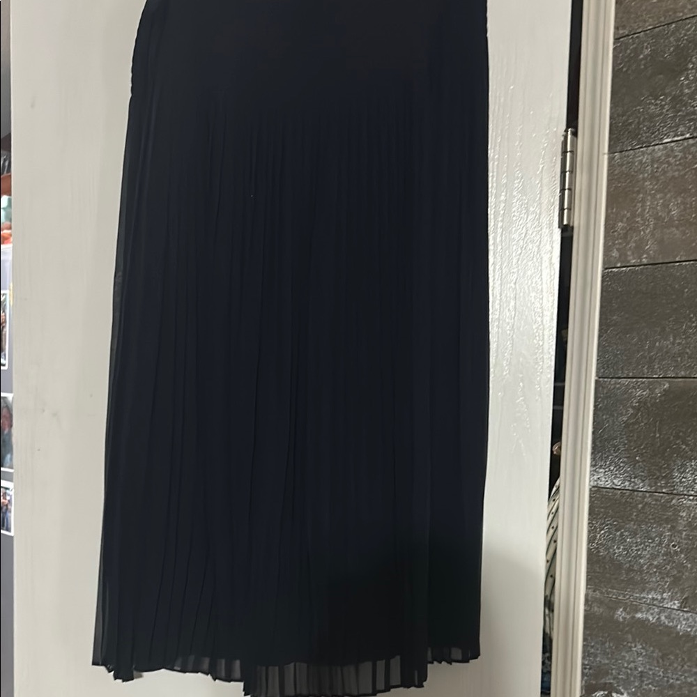 Ralph Lauren silk Blue Pleated A-Line Skirt Size 6